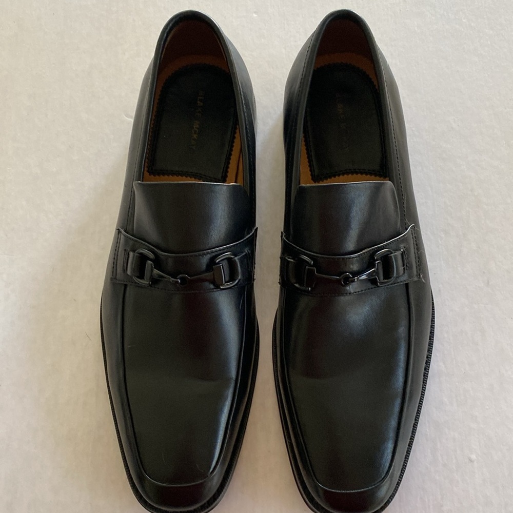 BLAKE MCKAY Men's Black Leather Loafers Size 10